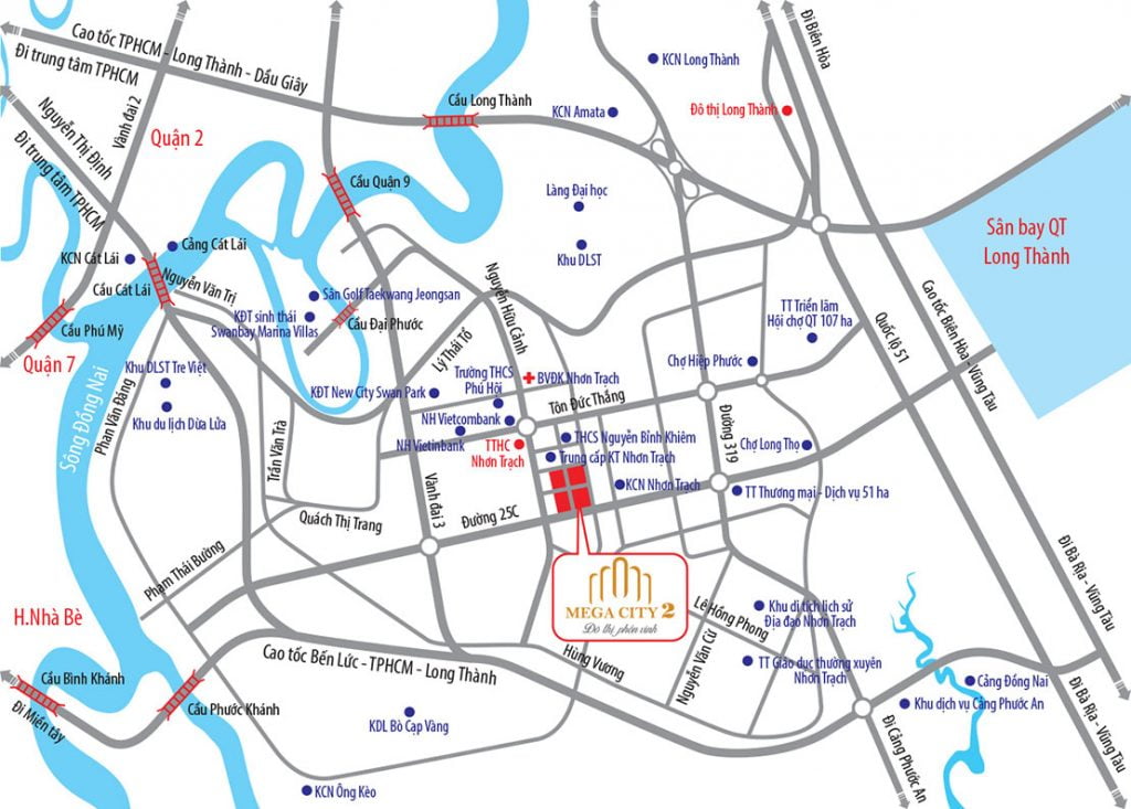 sơ đồ vị trí dự án mega city 2 phú hội nhơn trạch đồng nai kim oanh