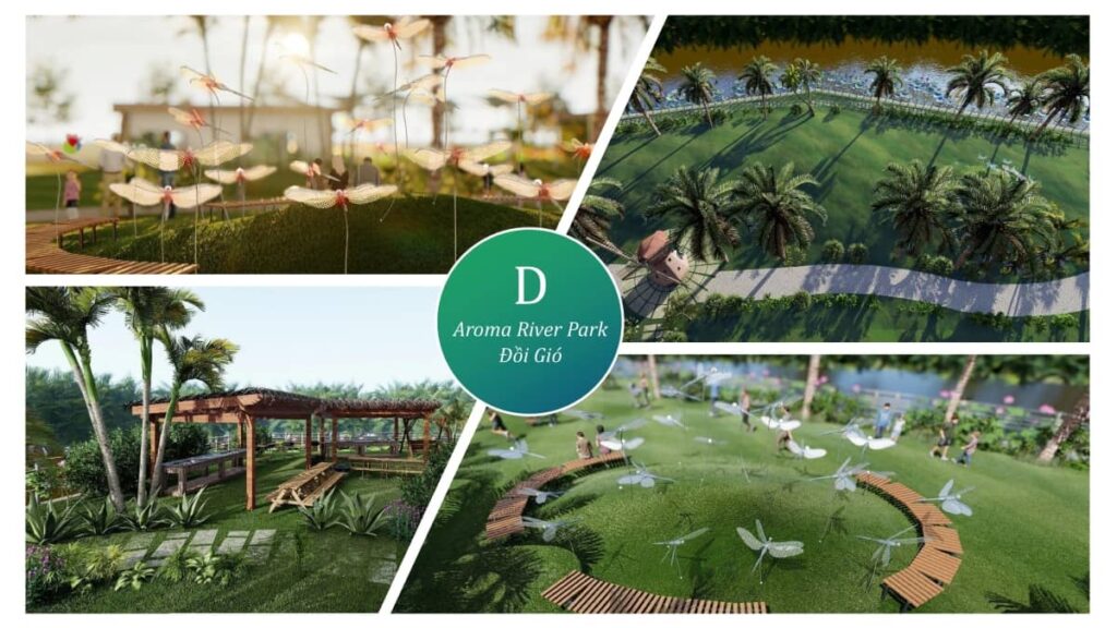 Phối cảnh đồi gió công viên Aroma River Park phân khu Fenice dự án King Bay