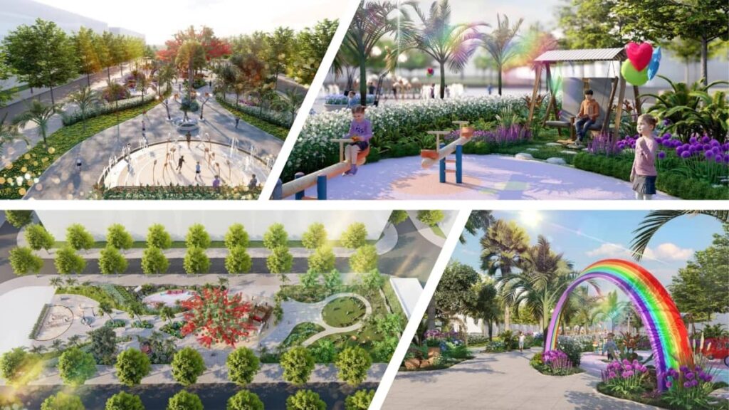 Phối cảnh công viên đom đóm phân khu Fenice dự án King Bay