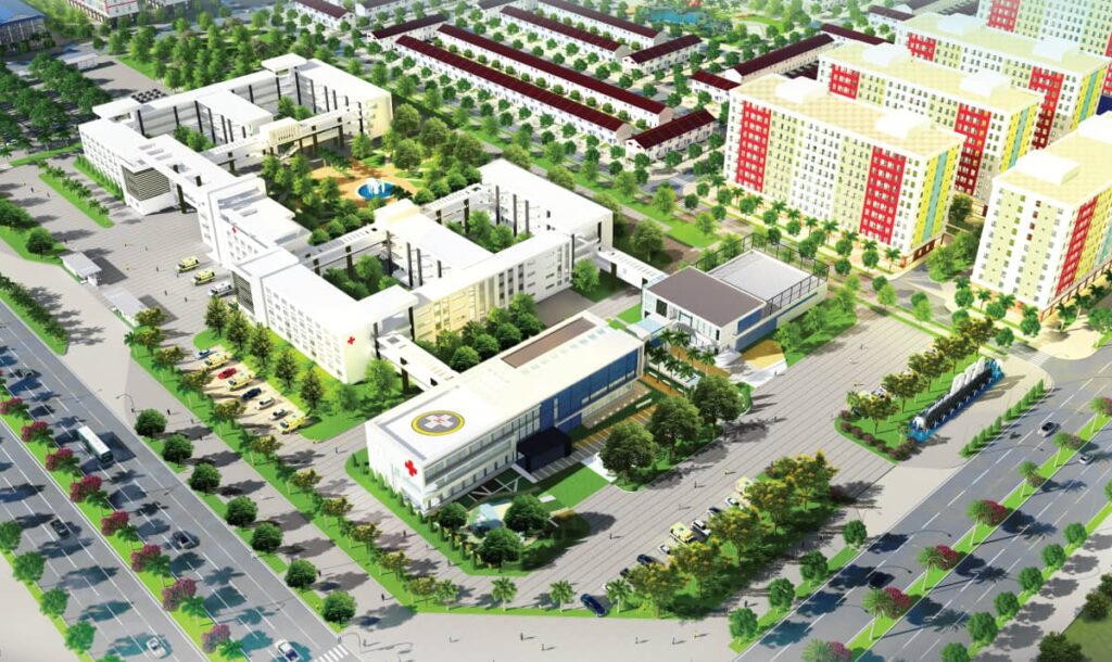 Phối cảnh bệnh viện đa khoa quốc tế dự án DTA City Nhơn Trạch