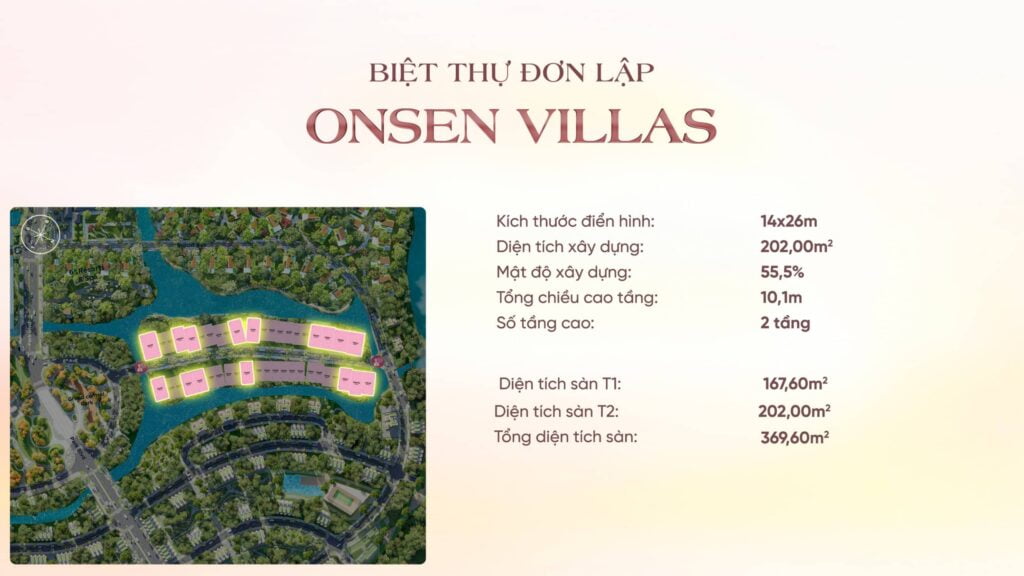 Biệt thự đơn lập Onsen Villas dự án Ecovillage Saigon Rriver