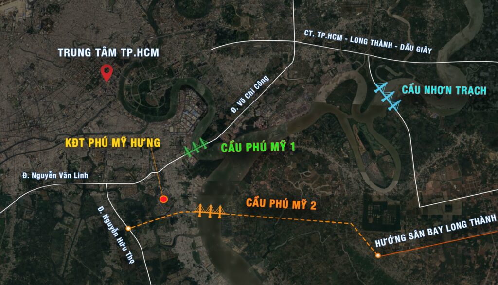 vị trí cầu phú mỹ 2 nối quận 7 tphcm với nhơn trạch đồng nai