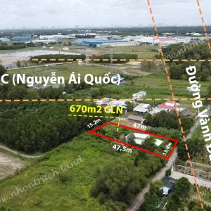 Phú Thạnh, 670m2 đất CLN 2 mặt tiền đường Vành Đai 3 có sẵn nhà cấp 4 (PTHA38/465)