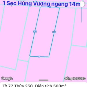 Phước An, 500m2 đất CLN 2/ đường Hùng Vương QH full ONT (PA77/250)