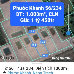 Phước Khánh, 1000m2 đất CLN đường 5m giá đầu tư