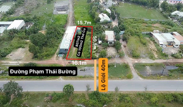 Phước Khánh, 807m2 đất CLN có 100m2 ONT mặt tiền đường Phạm Thái Bường (PK8/98)