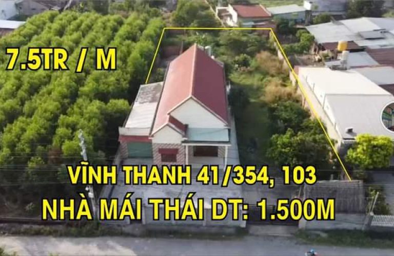 Vĩnh Thanh, 1.013m2 đất CLN Hùng Vương 1/ có sẵn nhà mái thái (VT41/103)
